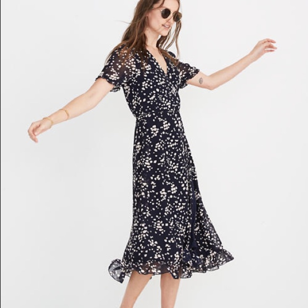 Madewell Ruffle-Edge Wrap Dress - Drifting Pedals